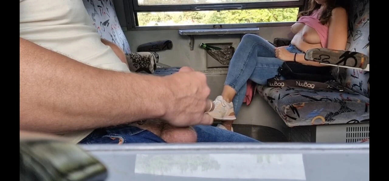 Unexpected Encounter: Train Passenger Reveals Intimacy in HD