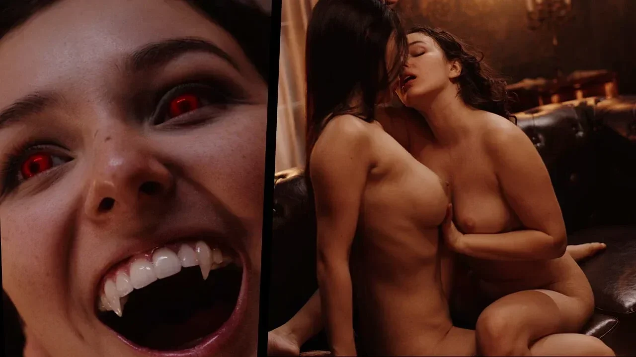 Nerdy Vampire Leana Lovings Bites Rikako Katayama – An Intense Lesbian Encounter